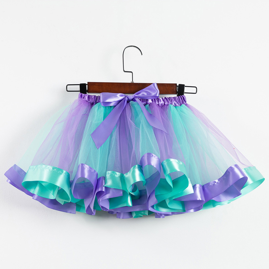 Ensemble jupe + bandeau de danse Tutu pour filles, tenue de fête, en Tulle, Mini jupe de danse, kawaii