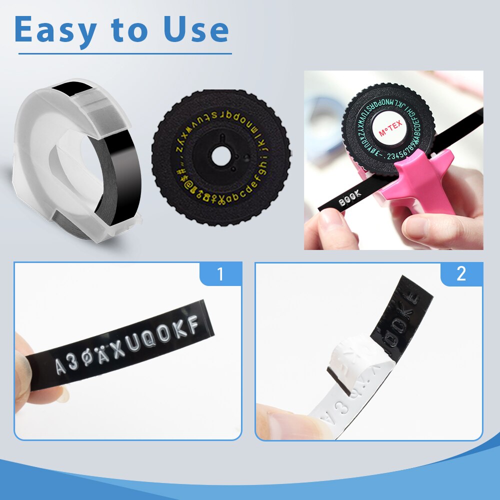Labelwell 10 sztuk Multicolor kompatybilny dymo 3D tłoczenie taśmy 9mm DIY plastikowe tłoczenie etykiety do drukarki Dymo 1540 Motex E101