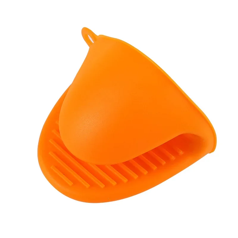 1PC Thick Silicone Oven Gloves Heat Resistant Anti-Scald Gloves for Cooking Pinch Grips Pot Holder Silicone Kitchen Accessories: Orange