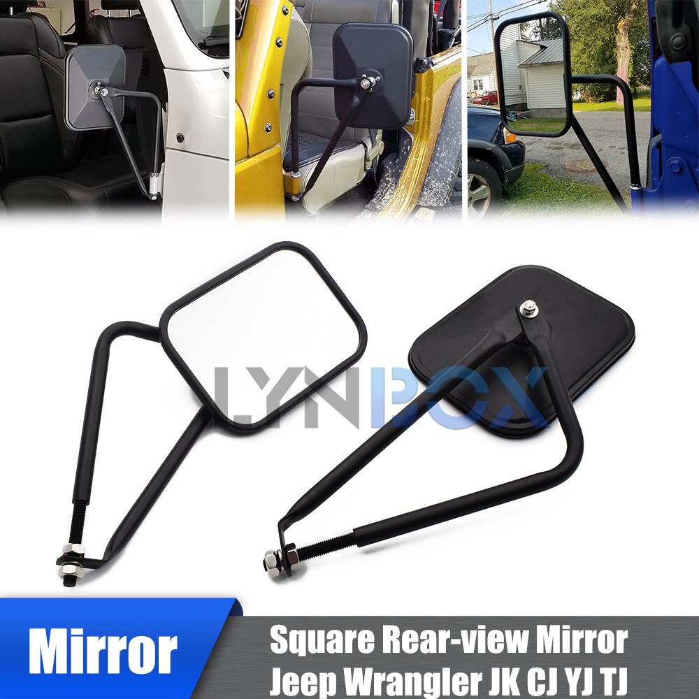 Rétroviseur pour Jeep Wrangler YJ JK CJ brouilleur TJ Tuning sans porte carré vue latérale aventure Safari miroirs accessoires