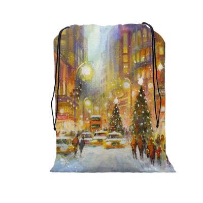 De zak vrolijke kerst print tas kerst trekkoord tassen dames multi-stijl reisrugzak wolesale: 02