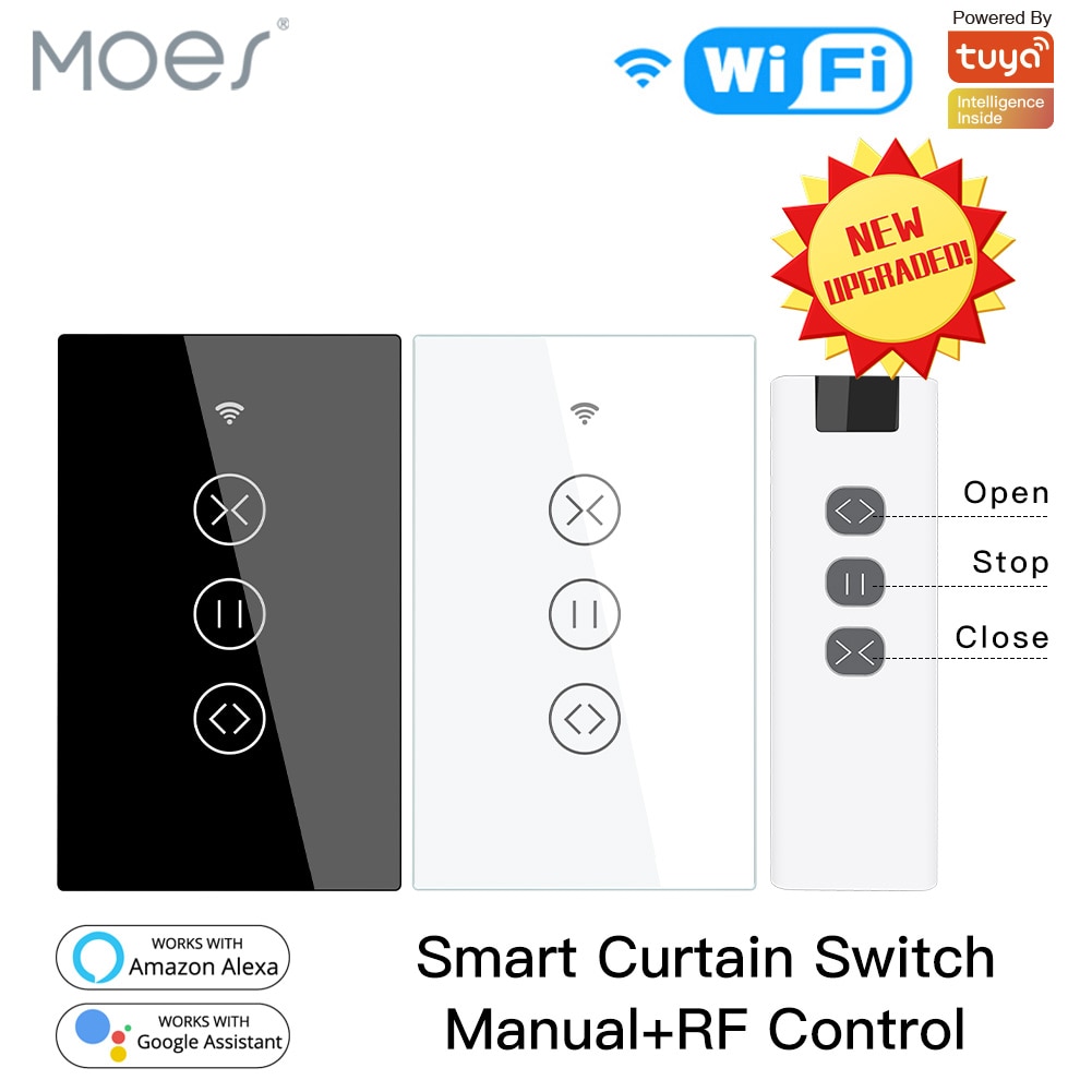 Ons Wifi RF433 Smart Touch Gordijn Rolgordijnen Motor Schakelaar Tuya Smart Leven App Afstandsbediening Werkt Met Alexa Google thuis