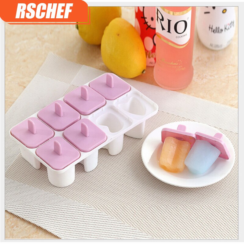 RSCHEF Ice mold Homemade Ice Cream Tool With Lid Eight Moulds