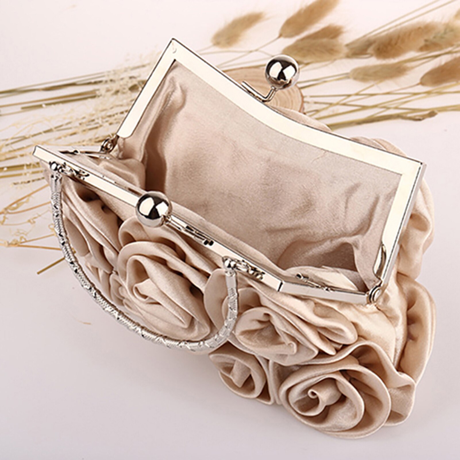 Mode Vrouwen Tas Rose Bloem Effen Kleur Handtas Casual Avond Party Wedding Handtassen Luxe Vrouwen Clutch Bag Сумка Женская