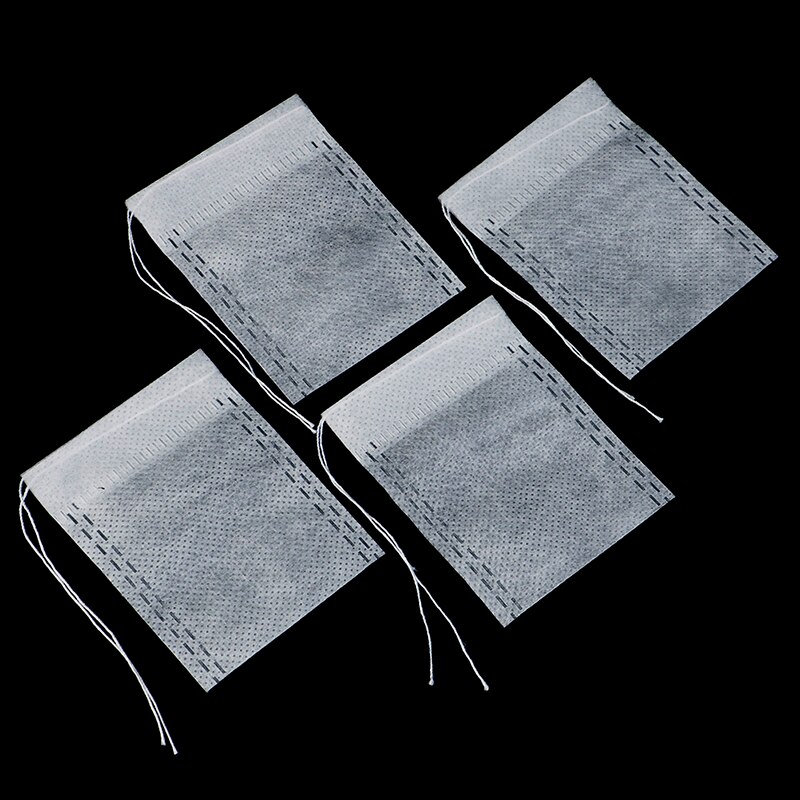 100Pcs Empty Scented Drawstring Pouch Bag Seal Filter Cook Herb Spice Loose Coffee Pouches Tools