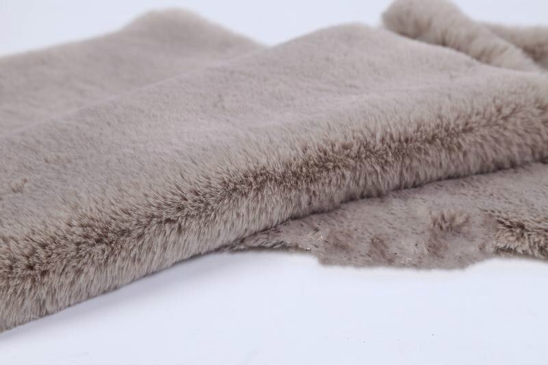 Dikker Imitatie Rex Konijn Haar Bont Pluche Teller Display Achtergrond Doek Kussen Sofa Cover Schoen Tas Materiaal 0.5X1.6M: khaki