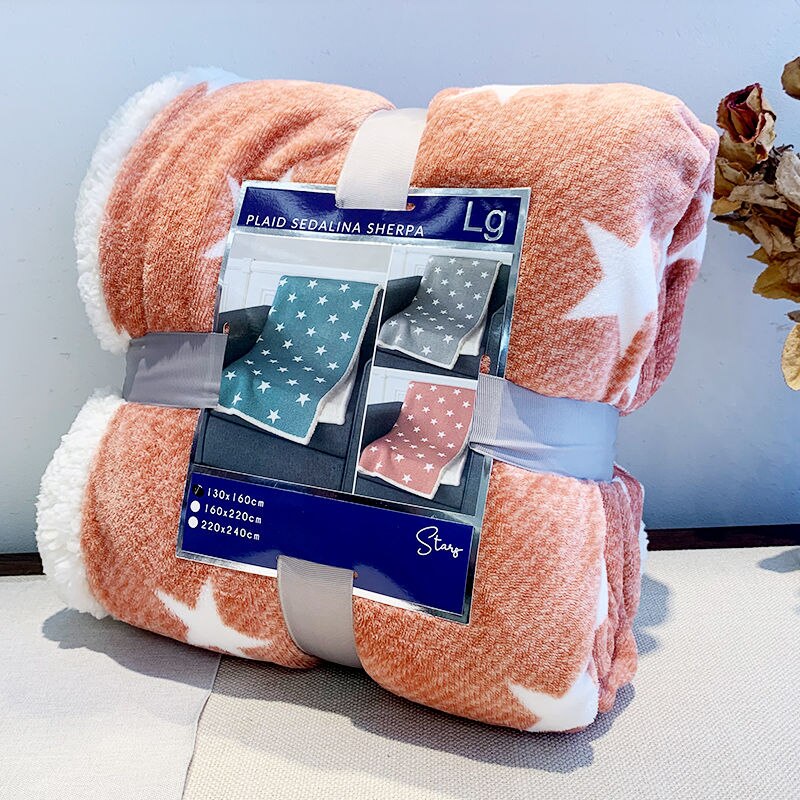 Winter Double-sided Thickened Edelweiss Duvet Cover Cute Cartoon Baby Duvet Cover Sofa Cover Blanket AB Flannel Cover Blanket: Orange / 130x160cm