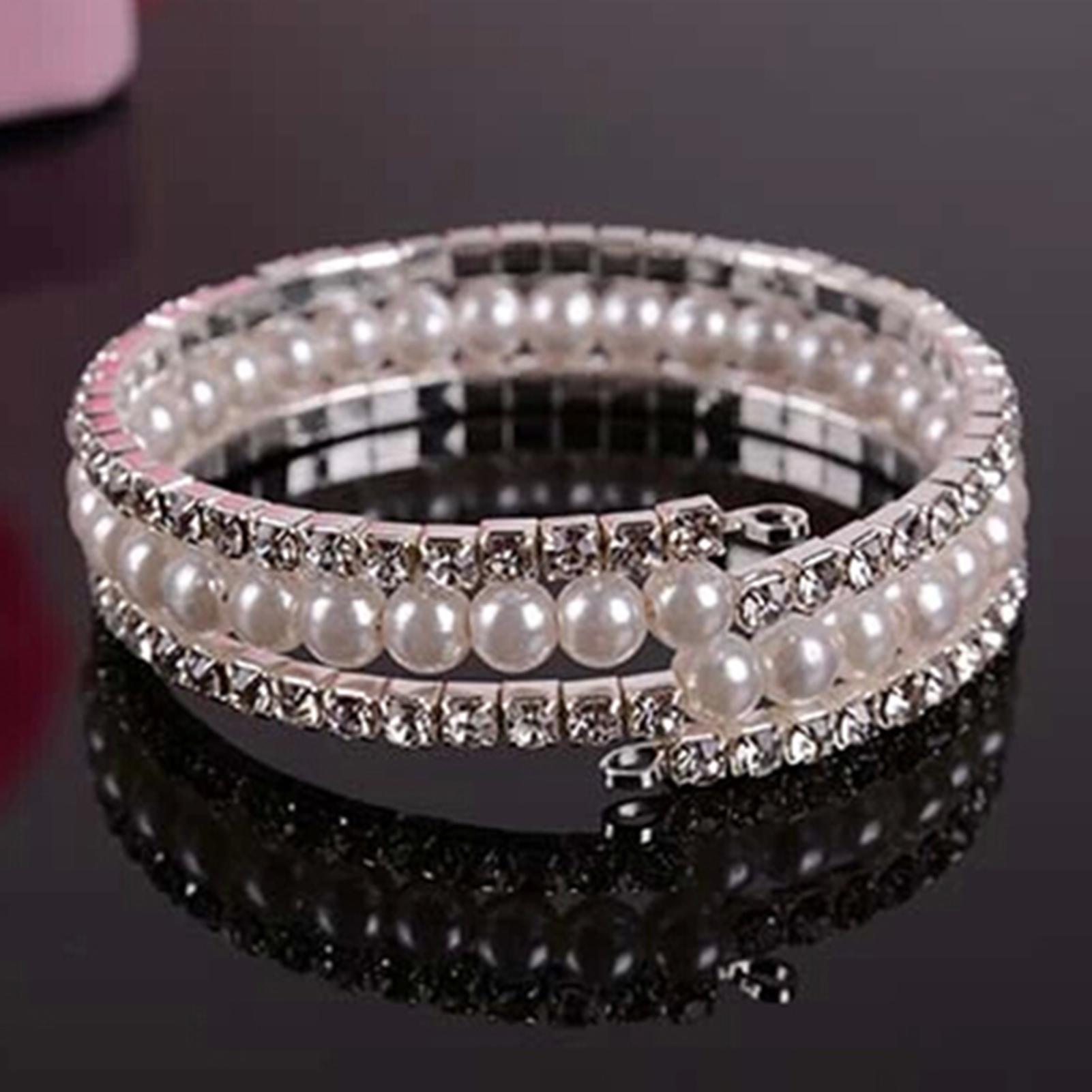 BLUELANS frauen Multilayer Metall Drähte Strings Open Armreif Breite Manschette Armband Hand Kette Ring Armband браслеты на руку: t 6.35x6.25x0.85cm