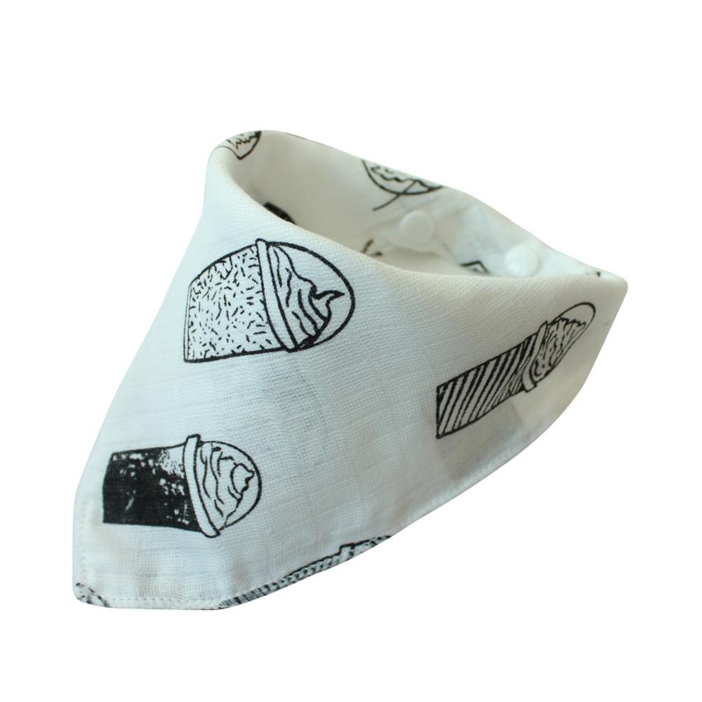 Baby Lätzchen Dreieck Doppel Schichten Baumwolle Cartoon Charakter Tier Muster Lätzchen Handtücher: Ice cream