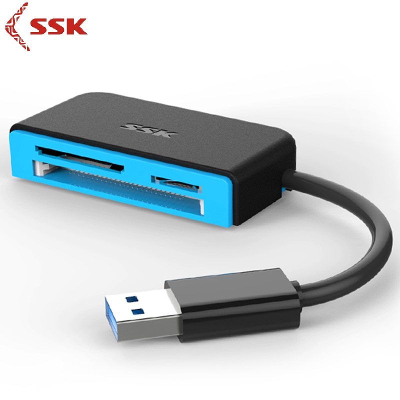 Ssk usb 3.0 alle  in 1 sd kortlæser, der understøtter sd/tf/cf-kort med 5 gbps super-speed smart flash-hukommelseskortlæser scrm 330