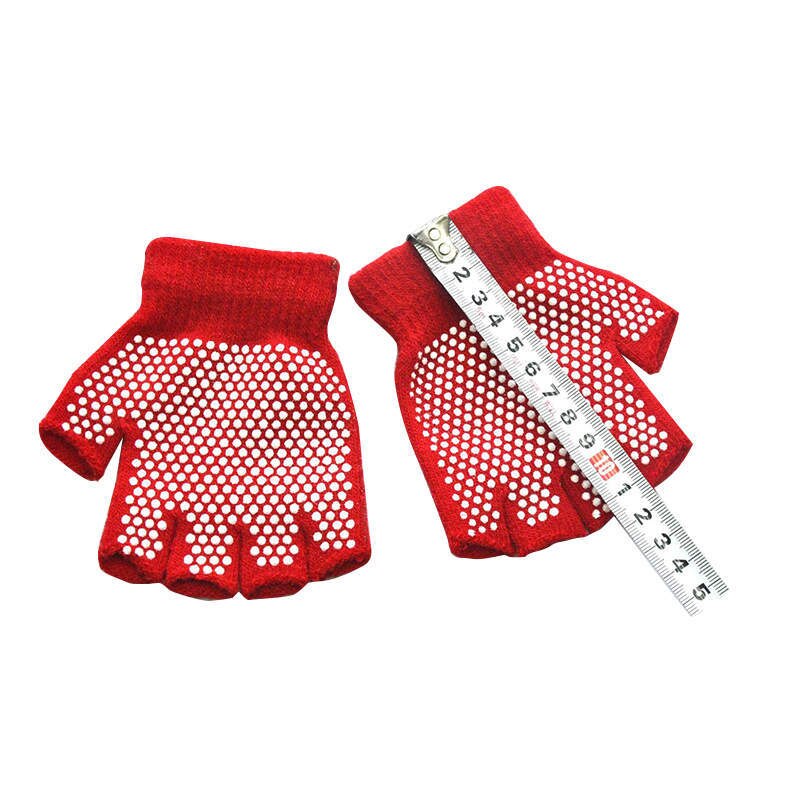 Warmom Winter Baby Boys Girls Knitted Gloves Dispensing non-slip Mittens Warm Half Finger Mittens Gloves for Child Toddler Kids