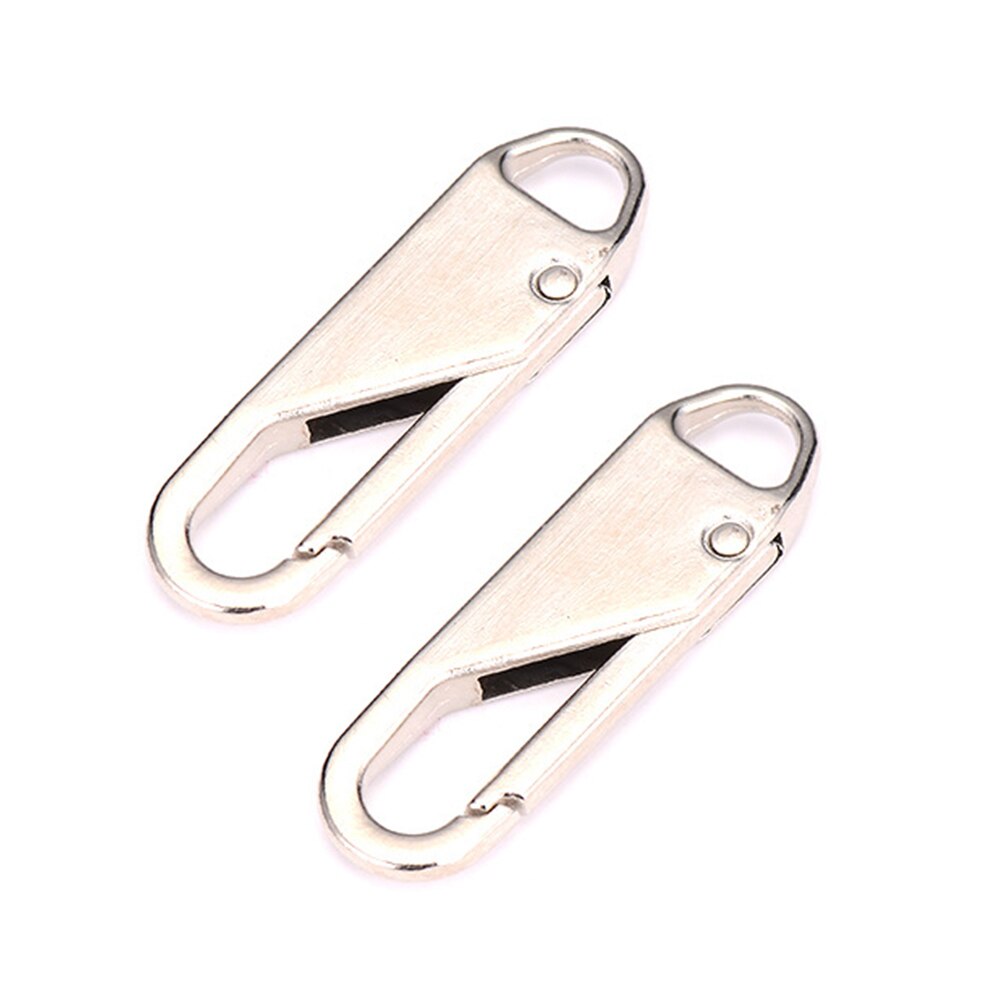 2Pcs Metalen Rits Rits Reparatie Kits Rits Pull Voor Rits Slider Naaien Diy Craft Naaien Kits Metal Zip: Silver 2pcs