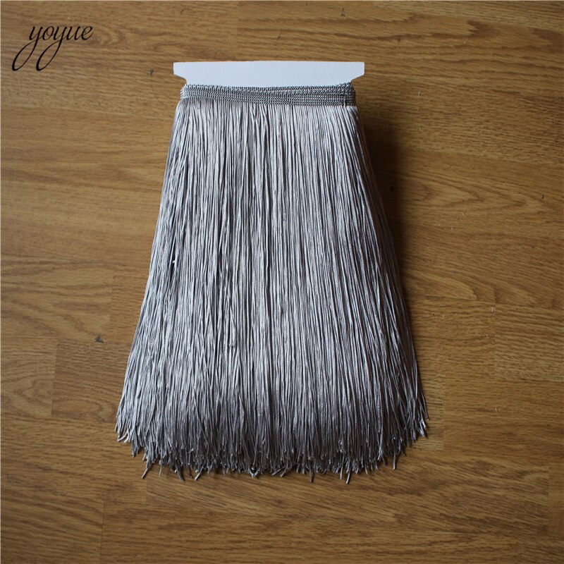 YOYUE 1 Yard 30CM Lange Kant Fringe Trim Tassel Fringe Trimmen Voor Diy Latin Jurk Stage Kleding Accessoires Kant lint: Gray