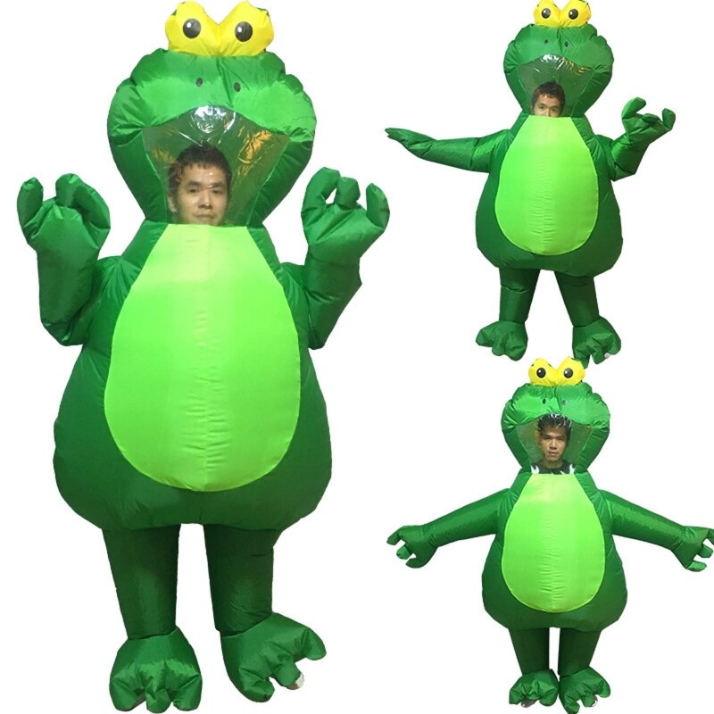 Oppustelig frø kostume voksne sjovt sprænge outfit halloween cosplay tøj