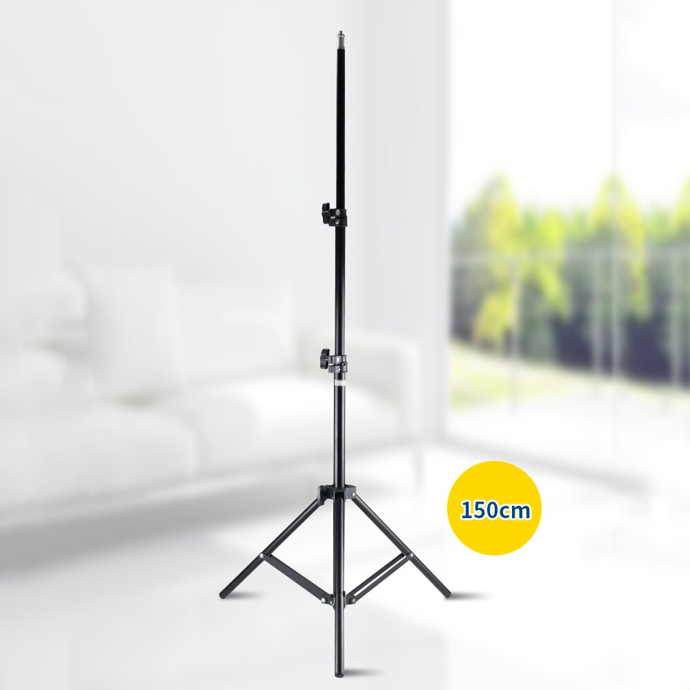 50/150/200cm Light Stand Tripod Adjustable Height Three Sections Heavy Duty Aluminum Alloy Material 1/4 Inches Screw for Lights