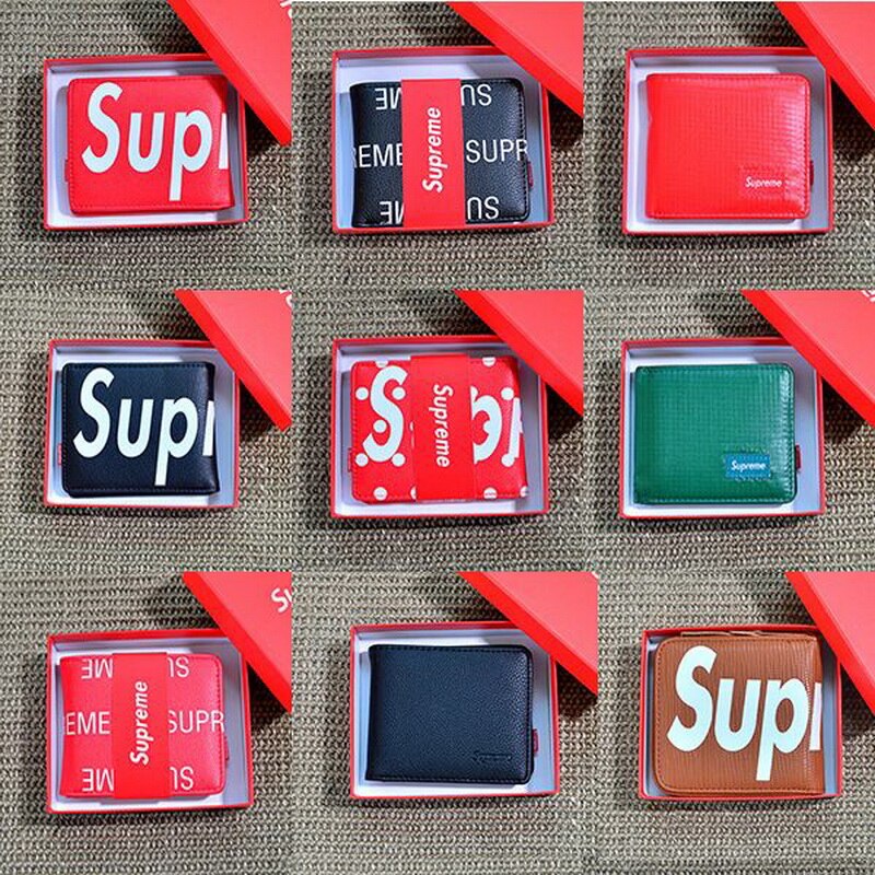 SUP Folding Wallet men and women Short Folding Coin Wallet Trend Wallets with box