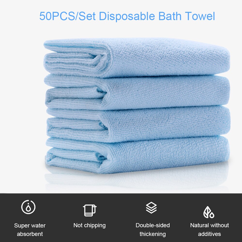 50 sztuk/zestaw jednorazowe ręczniki grube ręczniki plażbyć winnym podróż hotel Superfine fiber przenośny ręcznik ciała miękkie chusteczki robić czyszczenia 65*28cm