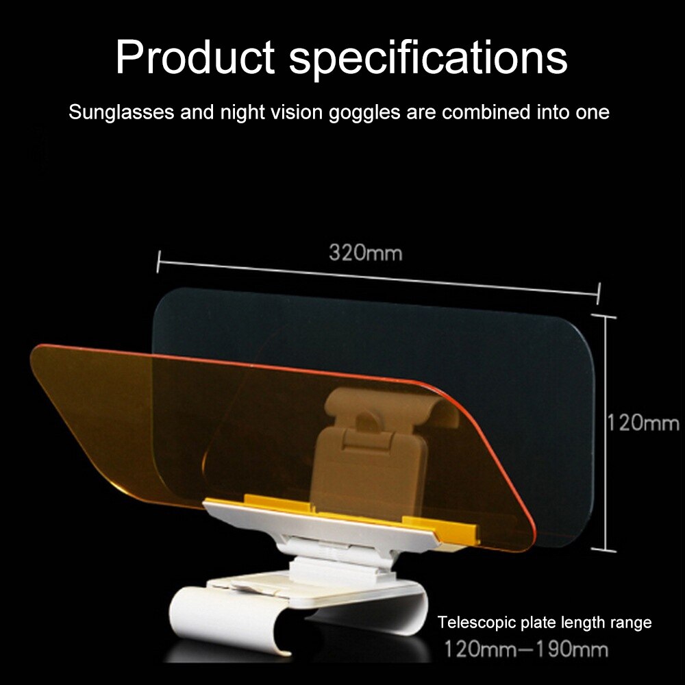 Portable Driver Goggles Automobile Anti-glare Mirror Day and Night Car Sun Visor Universal Adjustable lens Sun Block Inner Decor