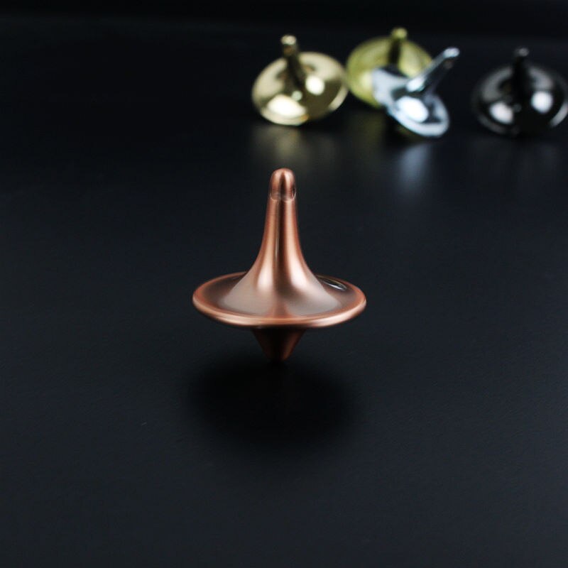 1Pcs Spinning Top Metal Gyro Great Accurate Silver Spinning Top Movie Totem Print Spinning Top: Red bronze