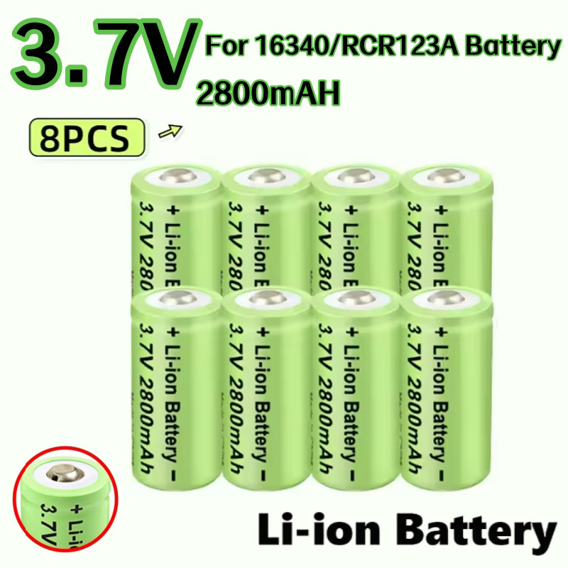 20 st. 2800 mah uppladdningsbara batterier, 3.7v litiumjonbatterier , 16340 rcr-batterier  cr123a 123 icr-batterier för led-ficklampa för resor: Rosa