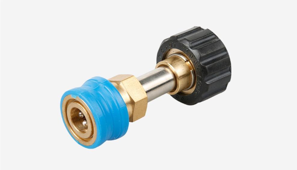 Konverterstik til karcher, bosch, lavor, black decker, nilfisk kew alto fitting  to 1/4 quick release sokkel: Guld