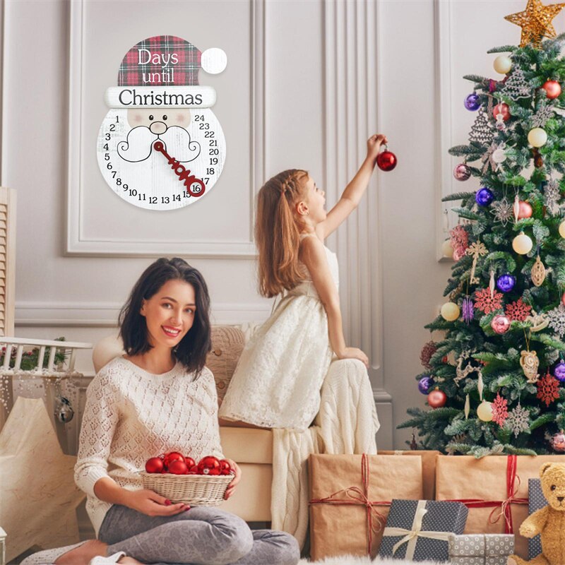 Christmas Countdown Calendar Home Decoration Christmas Ornaments December 24th Wooden Calendar Hanging Innovat