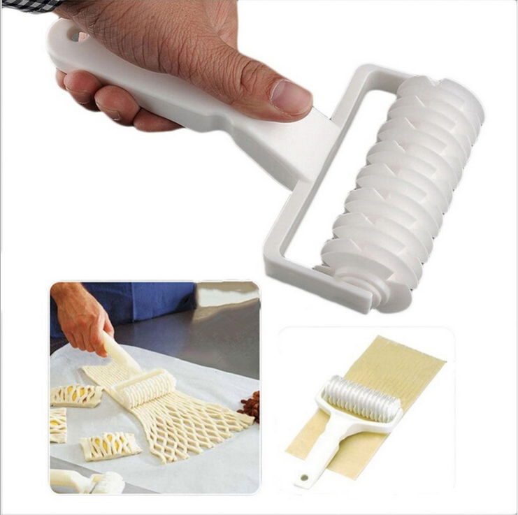 Baking Pie Pizza Bread Pastry Tool Lattice Roller Cutter Rolling Pin Kitchen