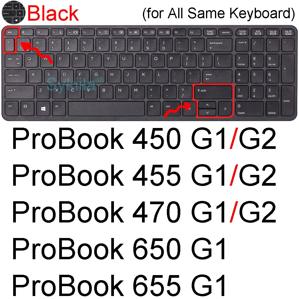 Tastatur Abdeckung für HP ProBook 470 G5 470 G4 470 G3 470 G2 470 G1 G8 G7 G6 15 15,6 Laptop Zubehör Schutz Haut fallen Silizium: Schwarz 2013-2015