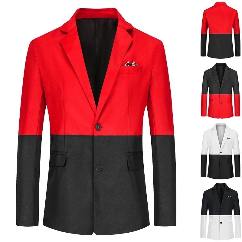 Slim Fit para hombres Blazer Casual sólido negocio boda prendas de vestir abrigo traje Tops de una sola botonadura Regular completo