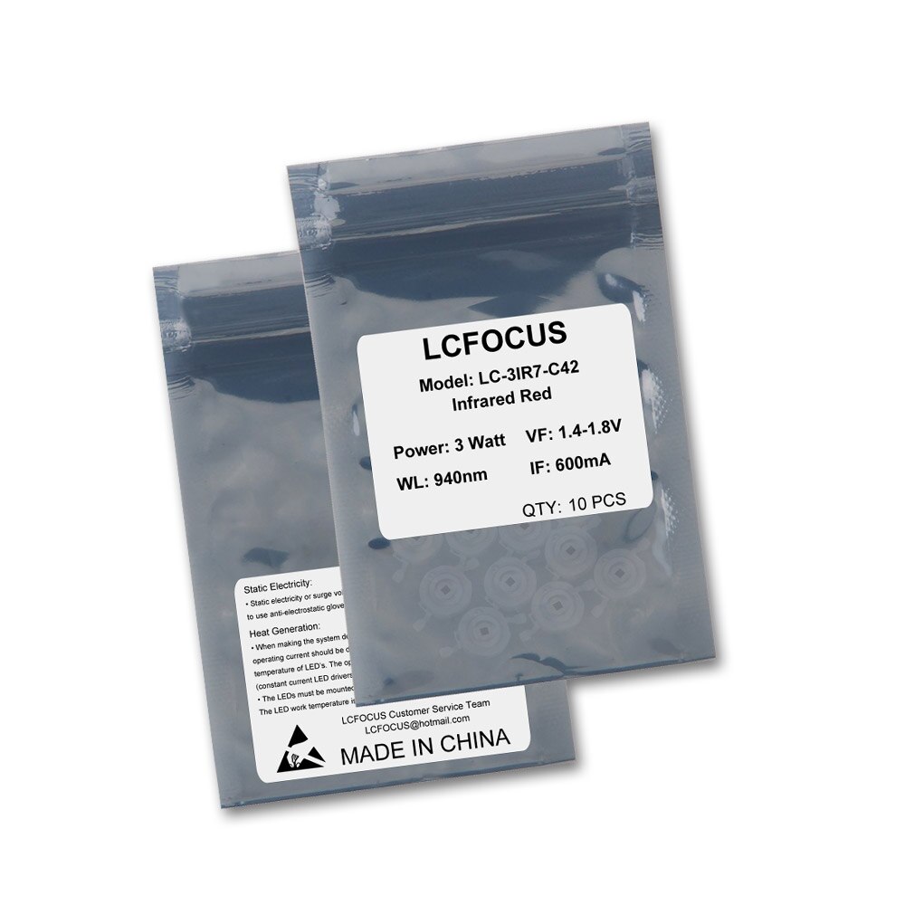 Puce led haute puissance  ir 940nm 3w 5w 10w 20w 30w 50w 100w 2 lampe à émetteur infrarouge 940 nm perles lumineuses cob 3 5 10 20 30 50 100 w watts
