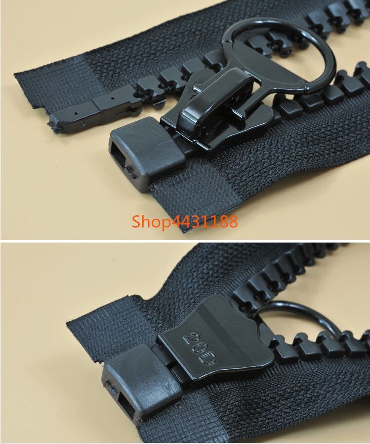 1pcs/lot No#20 250cm Black/White extra large plastic resin opening zipper bags outdoor tent Engineering zipper wide:4.8cm