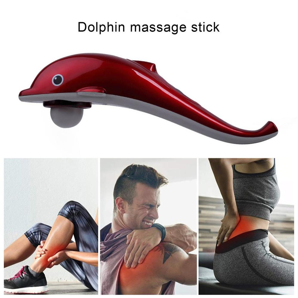 Delfin Massage-Stock Massage Ausrügestochen Elektrische Vibrierende Massagegerät Taille Bein Ganze Körperpflege Gesundheit Monitore
