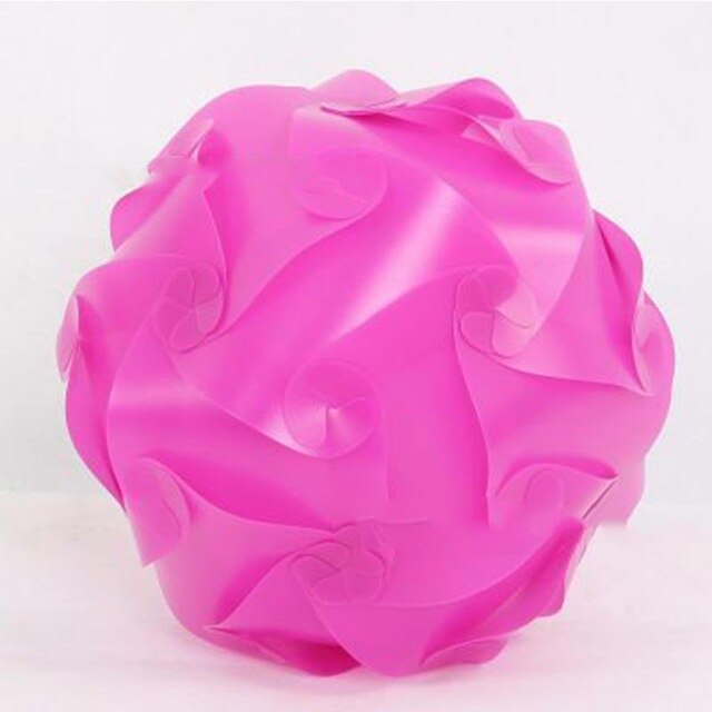 Bricolage moderne boule lampe abat-jour abat-jour Art déco coloré Puzzle pendentifs lumière ombre bricolage plafond moderne diamètre 30 cm: Rose