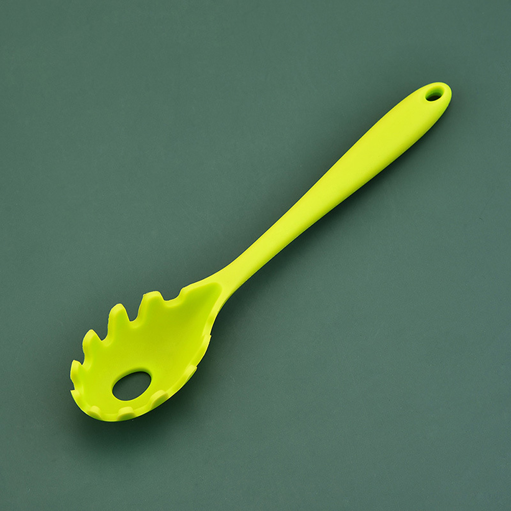 Spoon Heat Resistant Noodle Pasta Fork Home Kitchen Cooking Tool Soft Silicone Long Handle Practical Mini Portable Ergonomic