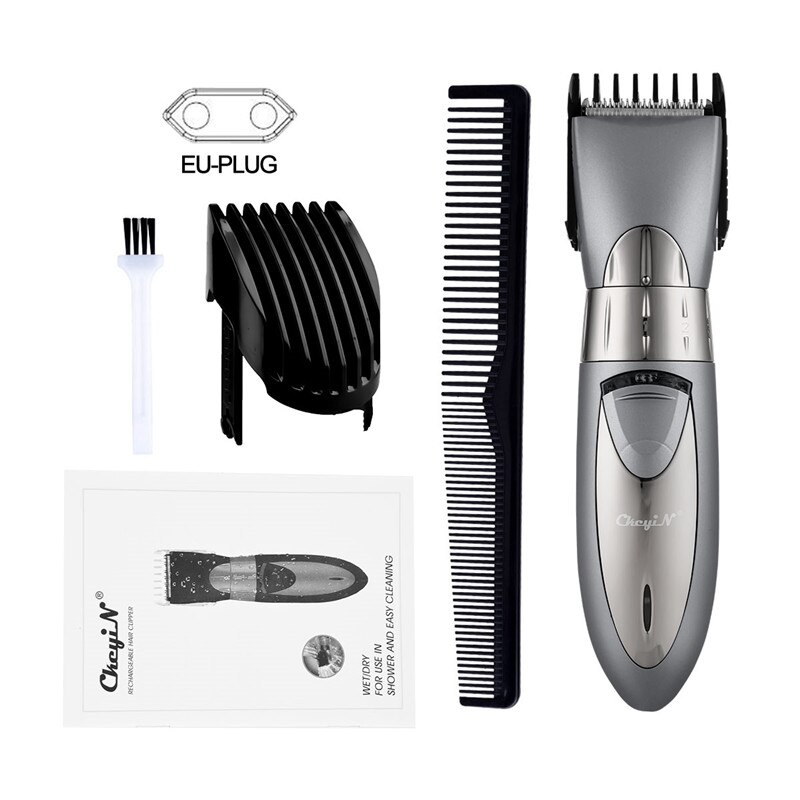 CkeyiN Hair Clipper Trimmer Elektrische Haar Schneiden Maschine Wiederaufladbare Barber Cutter Cordless Haarschnitt Scharfe Klinge: Grau