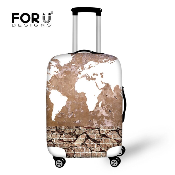 FORUDESIGNS Trolley Abdeckung Welt Karte Druck Dick Gepäck Protector Fall Auf Koffer Frauen Wasserdichte Abdeckung Reise Zubehör: CC90049 / S