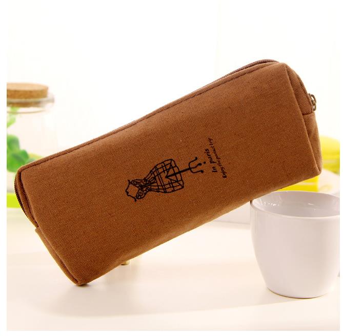 1pcs Groene Natuur Schoolbenodigdheden Etui Kawaii Student School Cosmetische Tas voor Vrouwen Kantoorbenodigdheden Escolar Canvas: Q