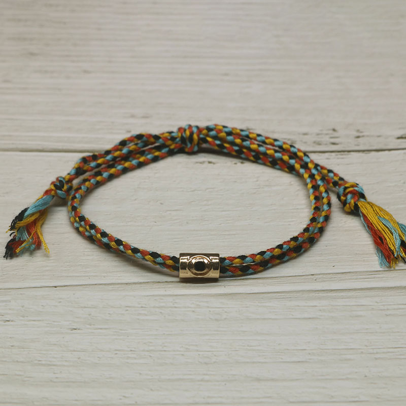Handmade woven ethnic zircon turkish evil eye bracelet women's braided lucky enamel amulet rope bracelets for women jewelry ys -08: E