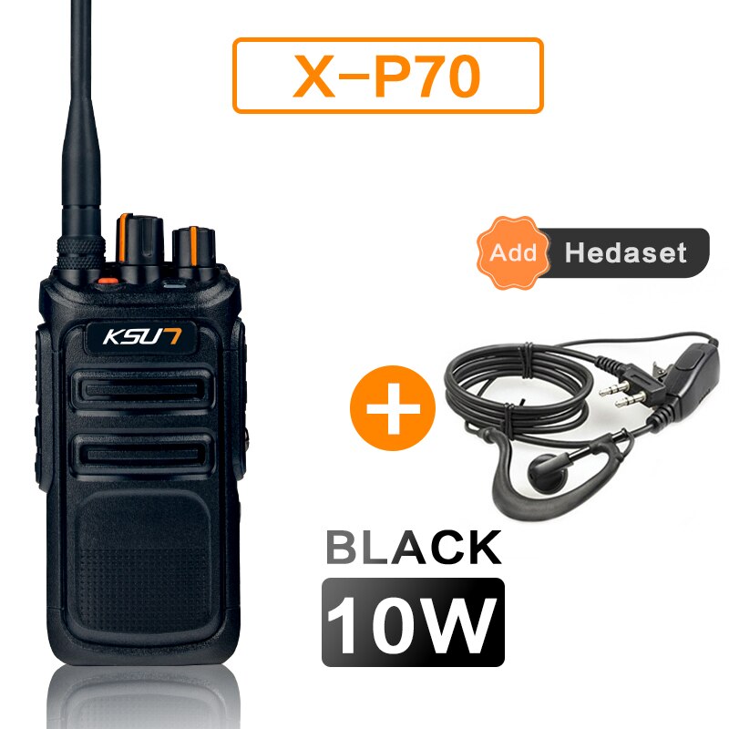 10W Walkie Talkie Uhf Radio Handheld Walkie-Talkie Radio Zender Woki Toki Scanner Radio Walkietalkie IP67: X-P70 Hedaset