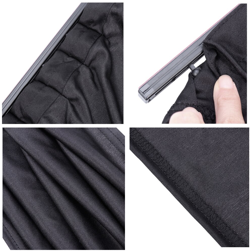 2 Stuks Auto Gordijn Zwart Gordijn Uv-bescherming Gordijn Voor Auto