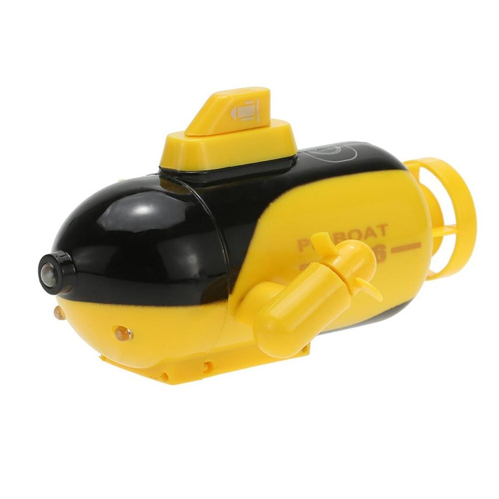 Micro Radio Remote Control Boat Toy RC Submarine Ship Boat With LED Light Toy Waterproof Submarine Simulation Model Toys: yellow