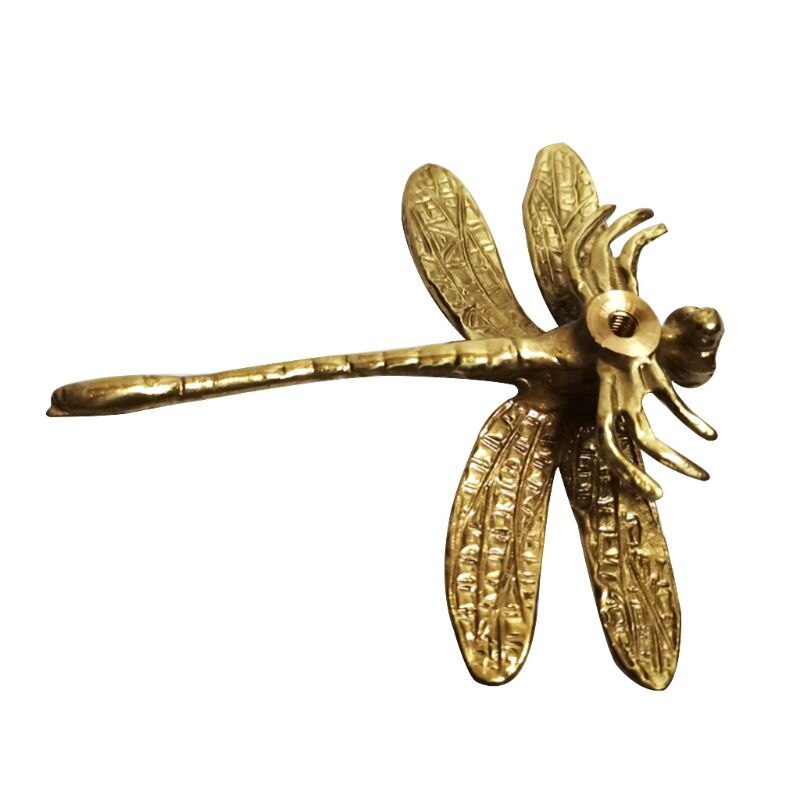 Pure Copper Dragonfly Handles Gold Drawer Cabinet Door Cupboard Pulls Knobs