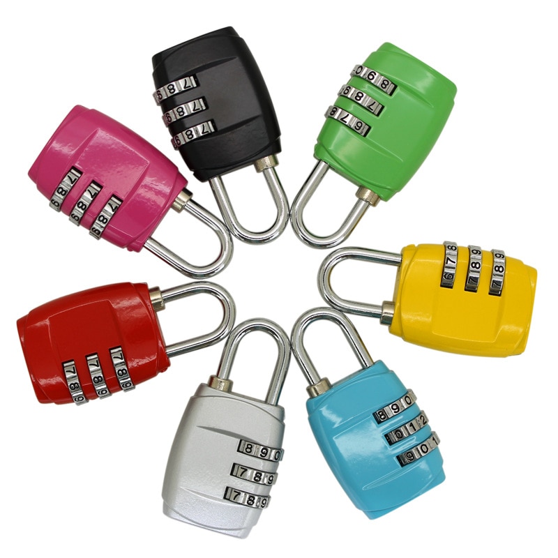 1Pc 3 Dial Reisbagage Slot Reizen Hangslot Sluizen Voor Koffer Bagage Toolbox Gym Locker Metalen Code Wachtwoord lock