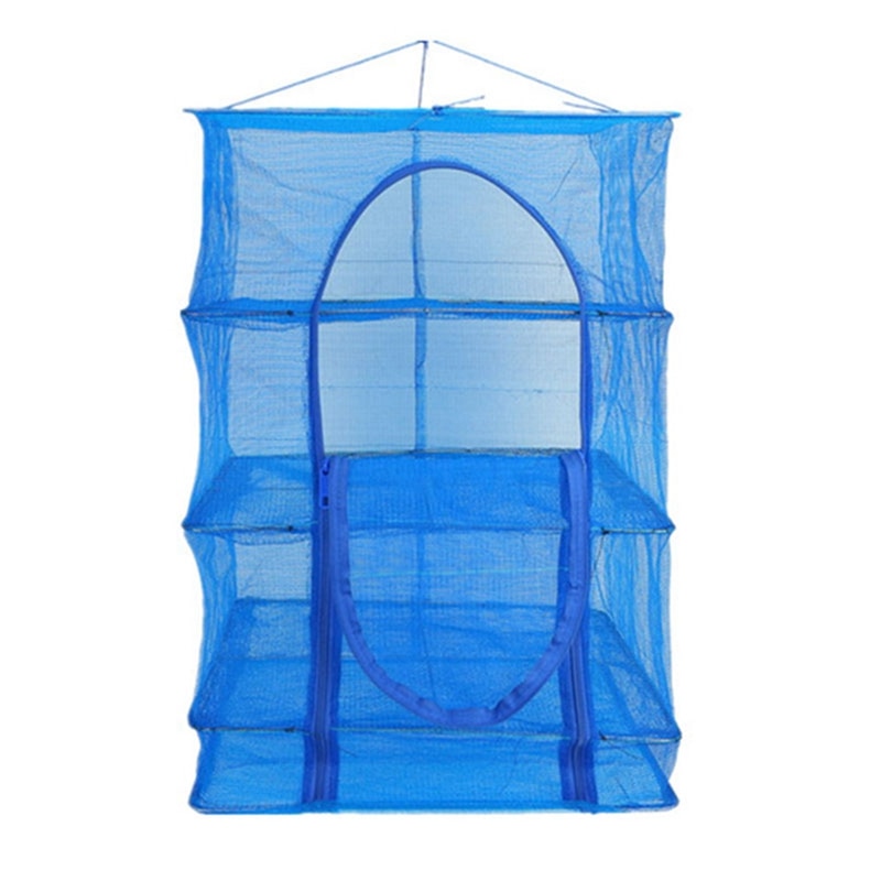 Séchoir à Herbes Suspendu TONIJAWES 4 Étages Pliable - Diamètre 45 Cm, Noir - Pour Herbes, Fleurs, Linge Léger