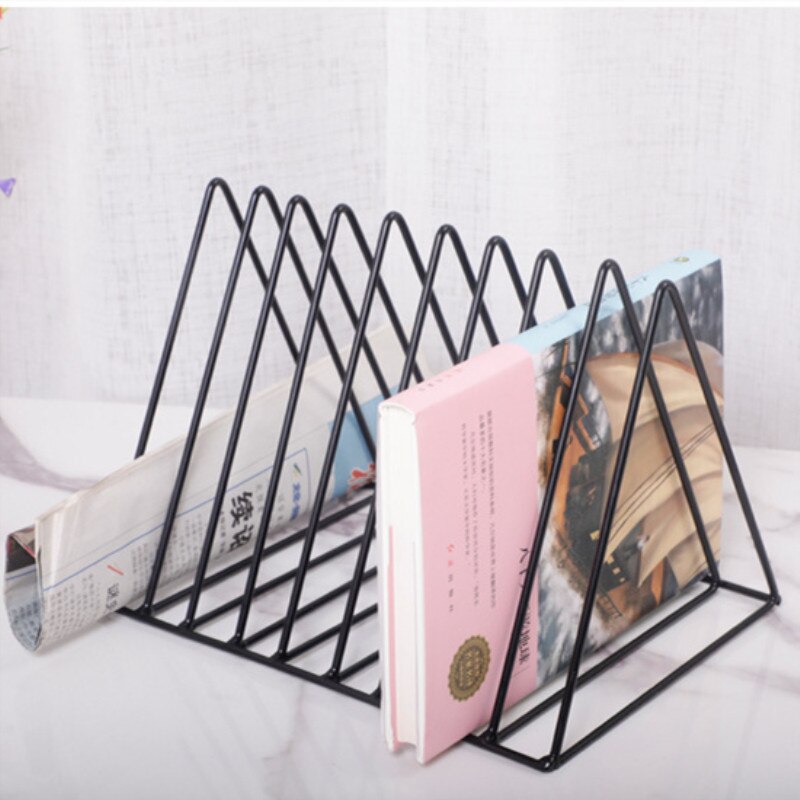 Newspaper Holder Book Stand Classic Tri-angle Shape Home Magazine Organizer Office Stationery Organizer Newspaper Storage Rack