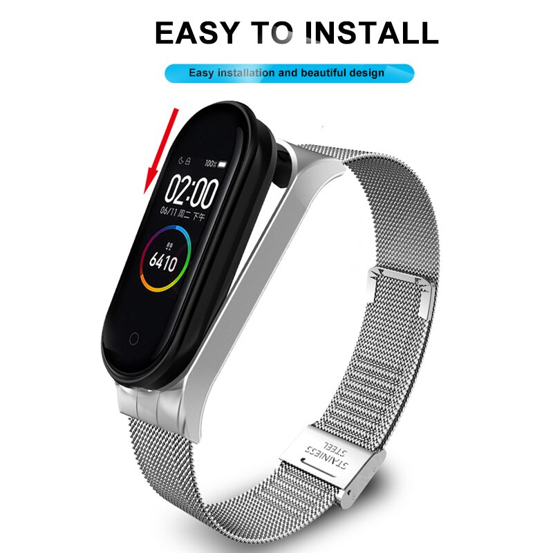 iONCT Metal Bracelet Strap For XiaoMi Mi Band 4 5 Strap Smart Watch Band Mi Band 3 Strap Bracelet Pulseira Miband 4 3 5 Strap