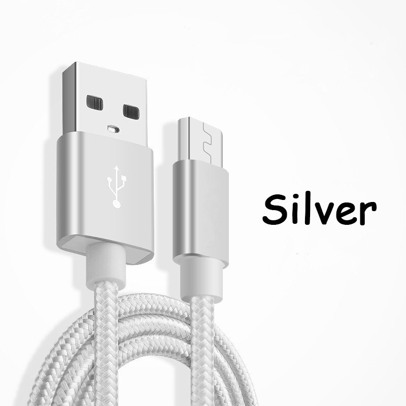 Szybka ładowarka 2M Micro USB do ASUS ZenFone 5Q Max ZB631KL ZB570TL LG Stylus Stylo 2 3 plus K11 K40 K50 synchronizacja danych przewód USB: 0.2 M short / silver