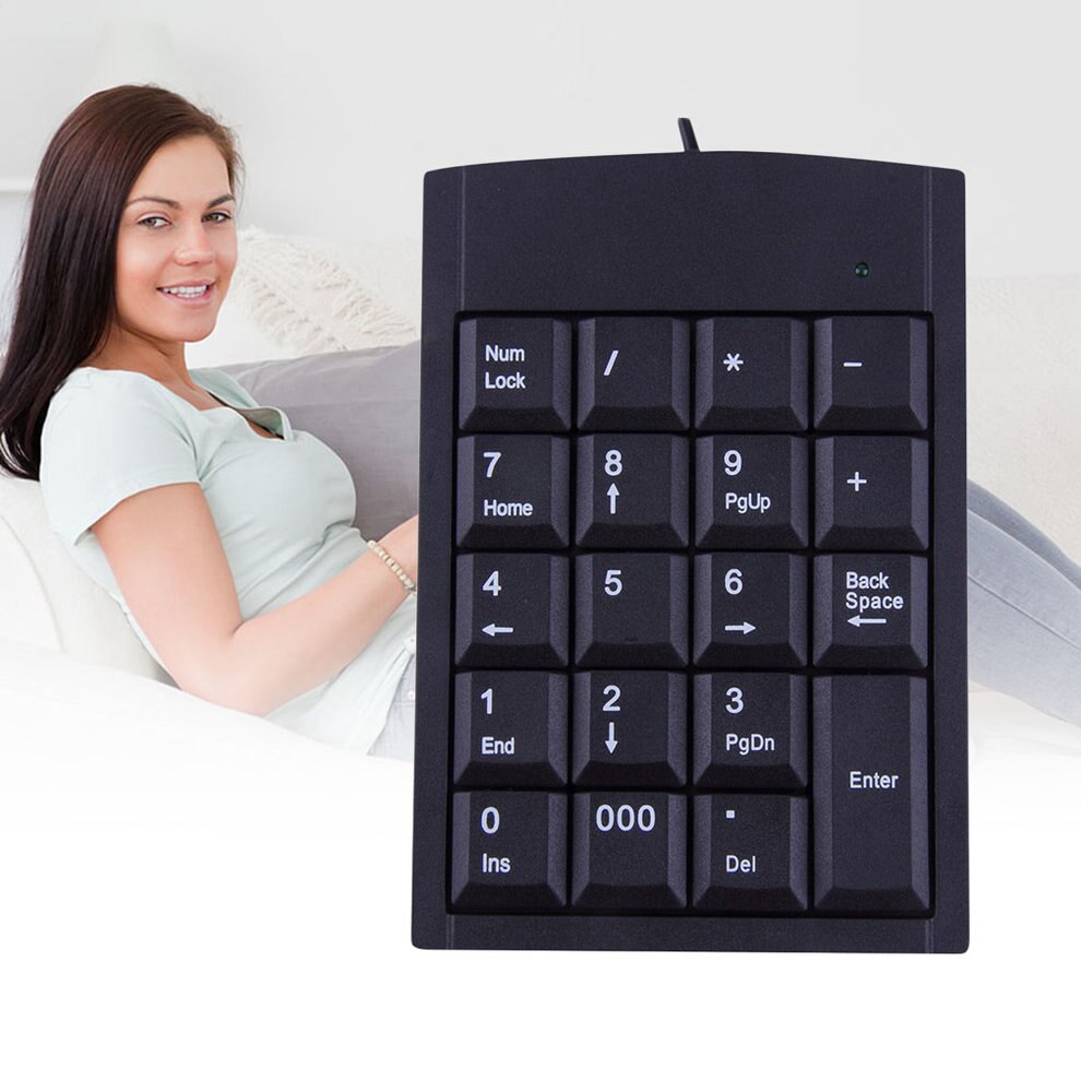 Mini USB Keyboard USB Wired Numeric Keyboard Keypad Adapter 19 Keys for Laptop PC Windows 2000 XP Vista 7 or Millennium Edition