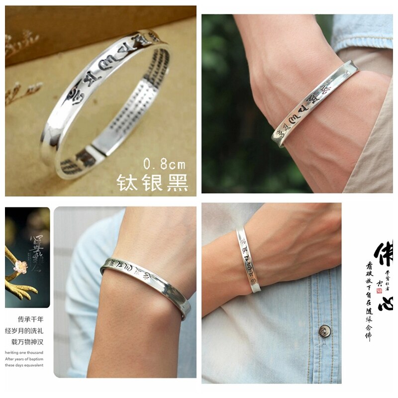 vintage 925 sterling zilver Mannen en vrouwen manchet armband bangles viking indian sieraden Eenvoudige pulseira