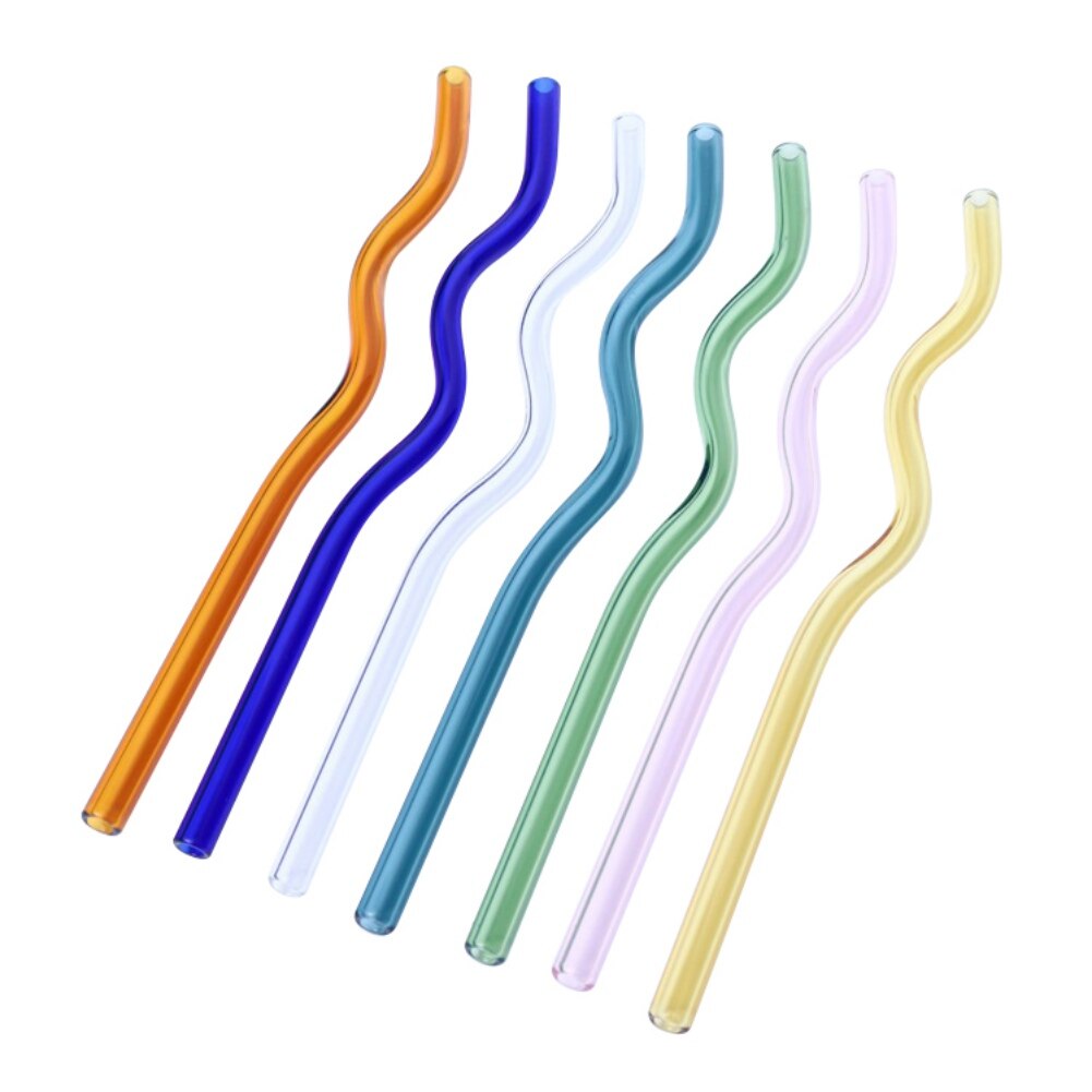 Clear Glass Straws for Smoothies Cocktails Drinking Straws Reusable Straws for Bar Accessories